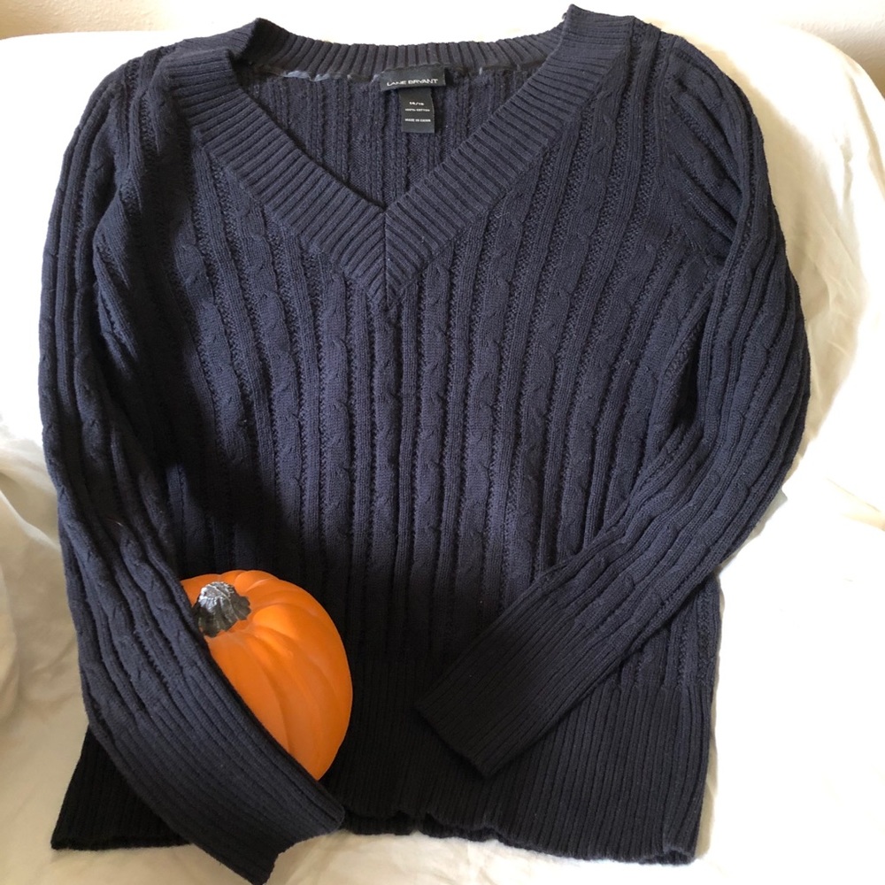 Lane Bryant Black V-Neck Sweater size 14/16